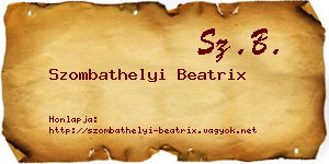 Szombathelyi Beatrix névjegykártya